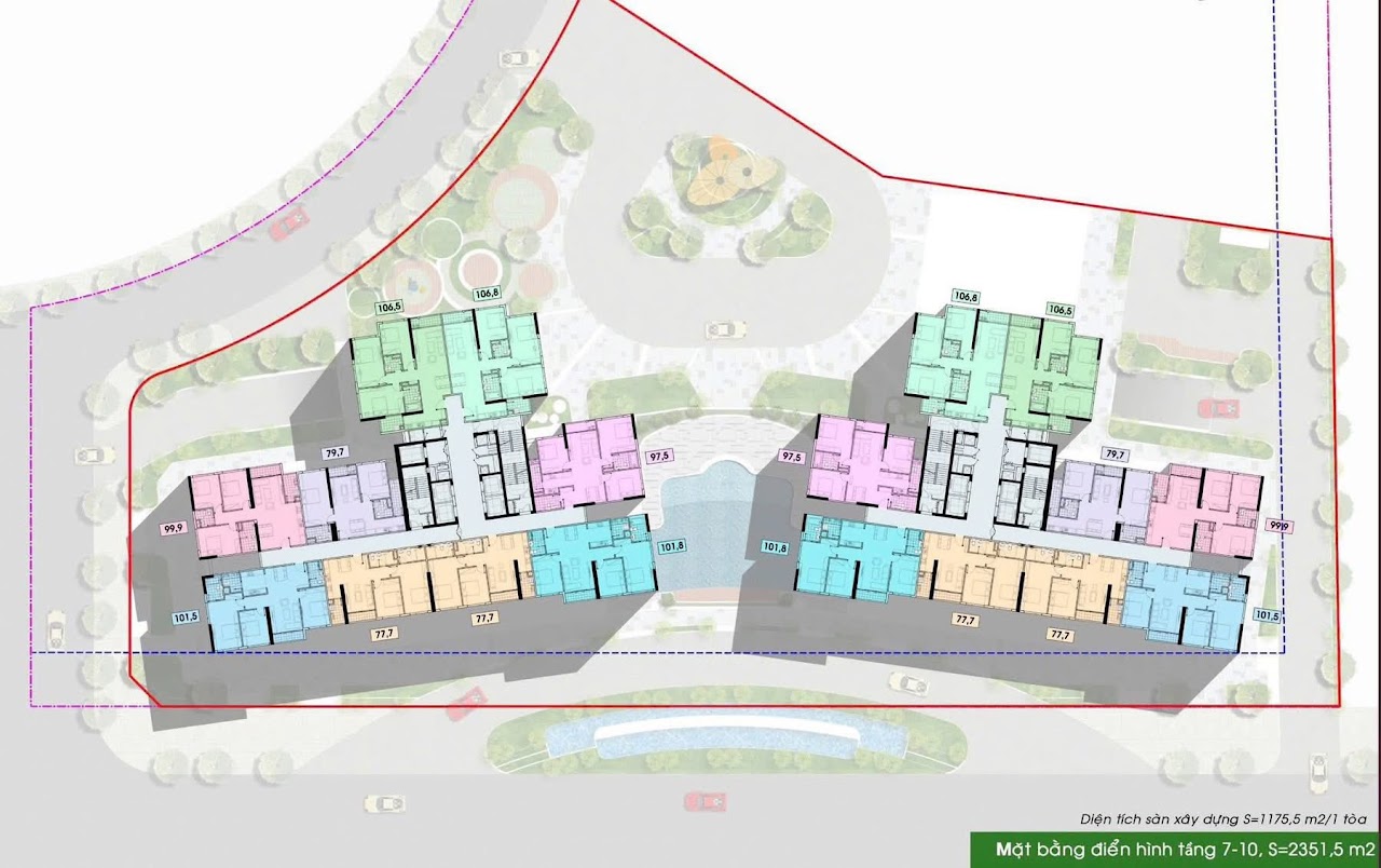 mat-bang-2-toa-c1-c2-giai-doan-1-metropoli-5-nam-an-khanh Mặt bằng tổng thể 2 toà C1, C2 chung cư Metropoli5 Nam An Khánh